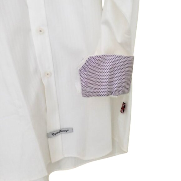 English Laundry White Mens Button-Down Long Sleeved Shirt Flip Cuff NWOT - Picture 3 of 5